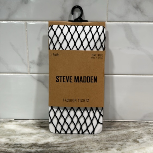 Steve Madden Pair Over the Knee High Tights FISHNET BLACK NEW Stockings - Picture 1 of 4